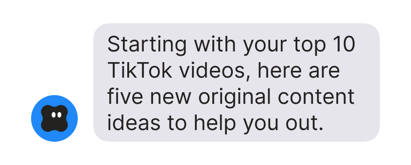 Ari suggesting new content ideas in a chat bubble